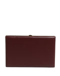 Pochette en cuir de veau marron Dolce & Gabbana pour femme, sac de soirée élégant avec fermeture métallique.