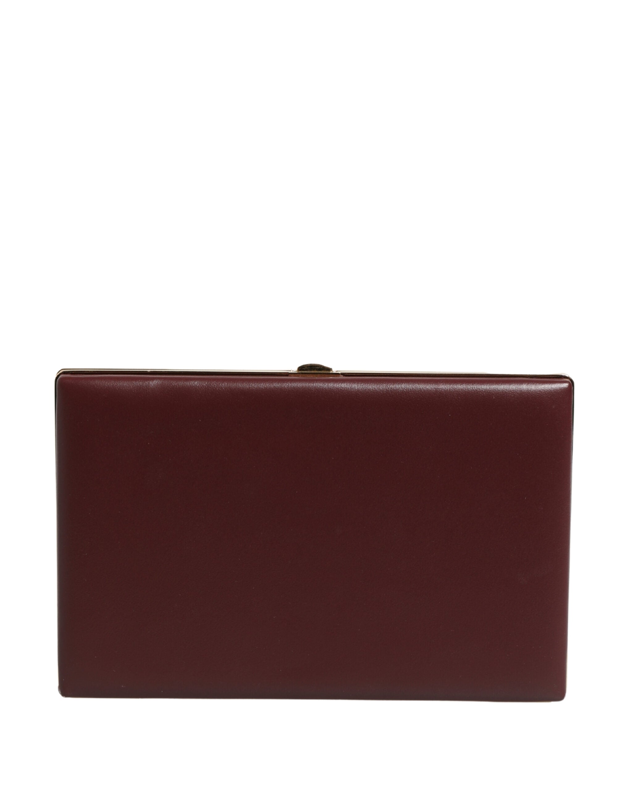 Sac clutch en cuir de veau marron de Dolce & Gabbana, sac de soirée pour femmes avec finition élégante.