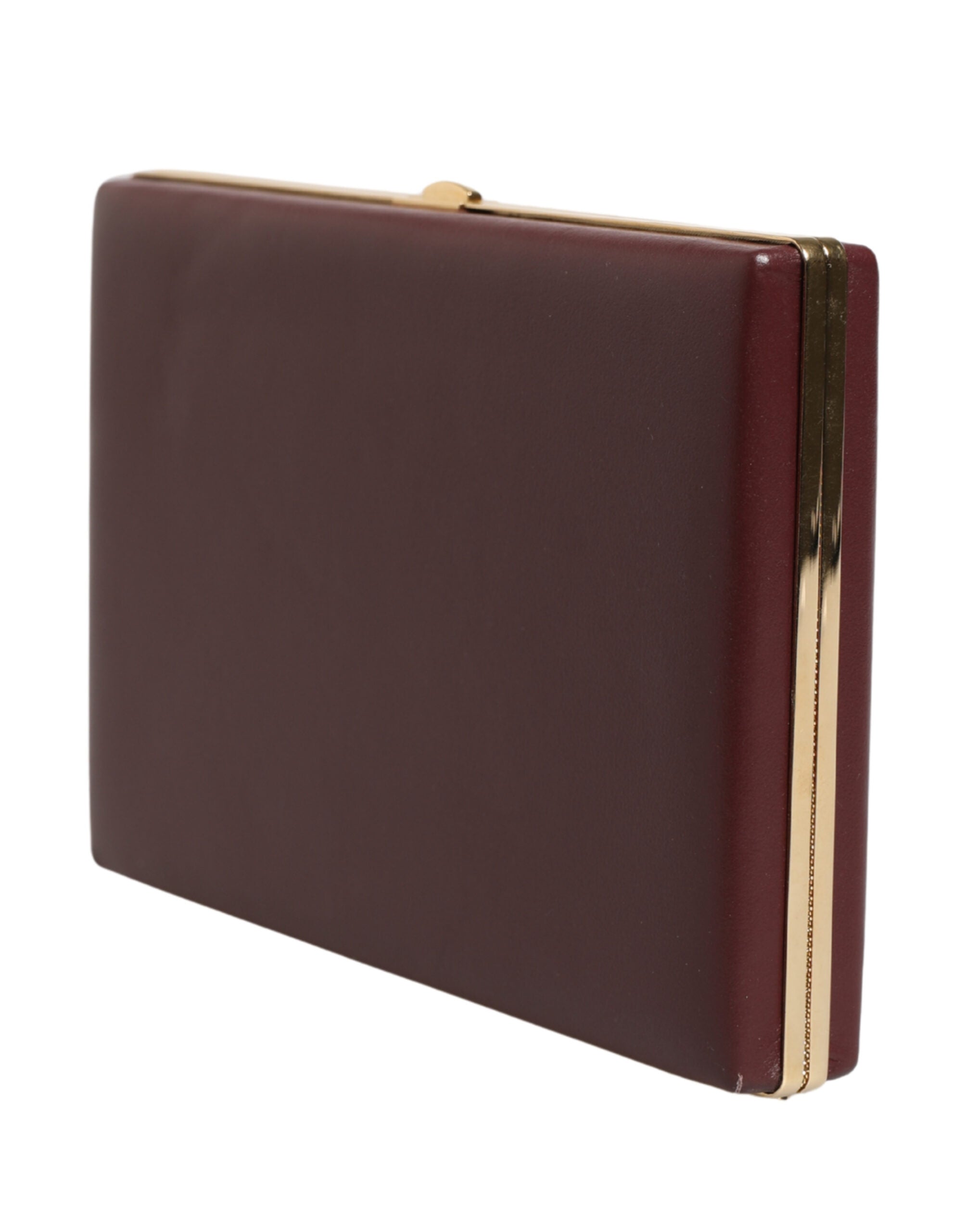 Pochette en cuir de veau marron Dolce & Gabbana pour femme, sac de soirée élégant et compact.