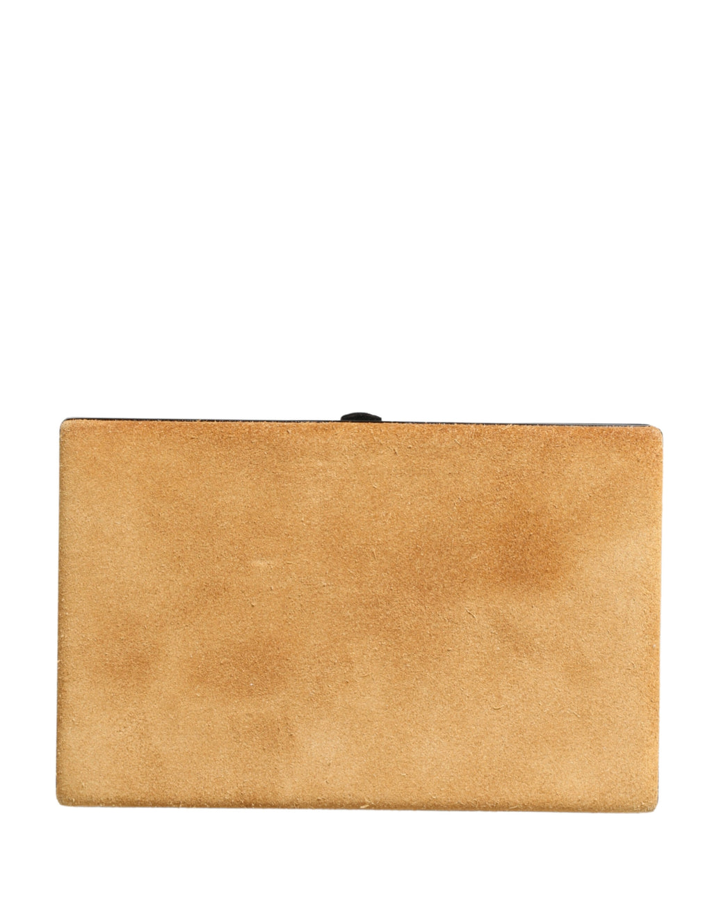 Sac pochette Dolce & Gabbana en velours beige avec cuir de veau, idéal pour soirée et occasion élégante.
