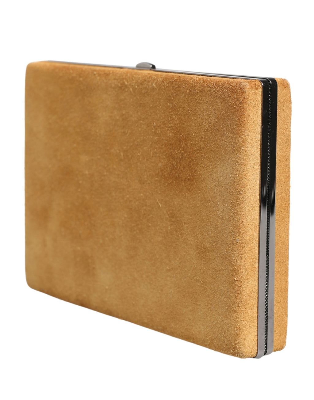 Sac clutch en velours beige en cuir de veau de Dolce & Gabbana, élégant sac de soirée pour femmes, à la texture douce et luxueuse