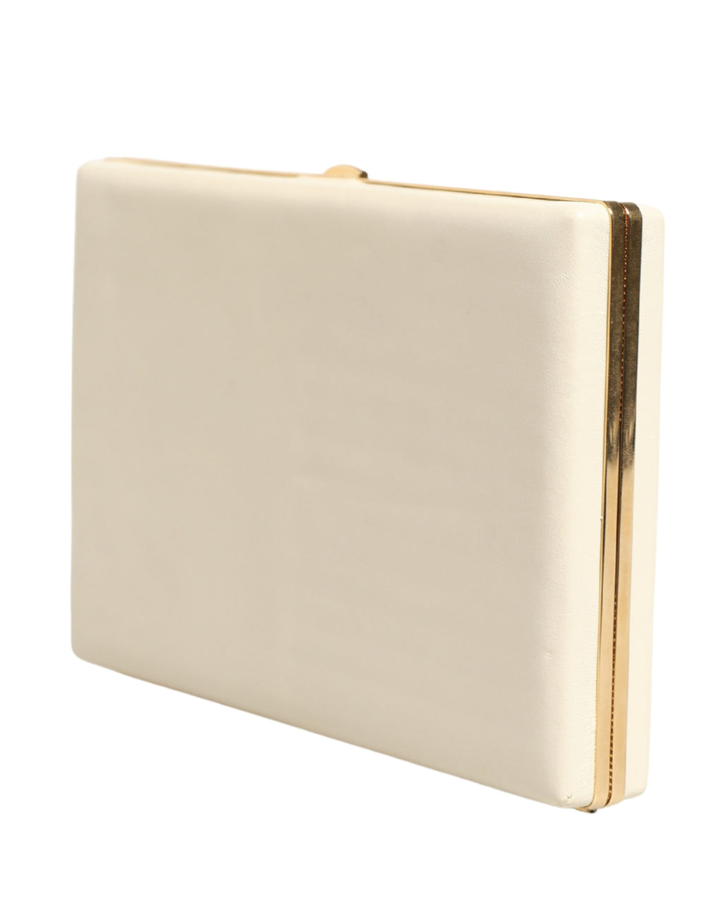 Pochette en cuir d'agneau blanc Dolce & Gabbana pour femme, sac de soirée élégant et sophistiqué.