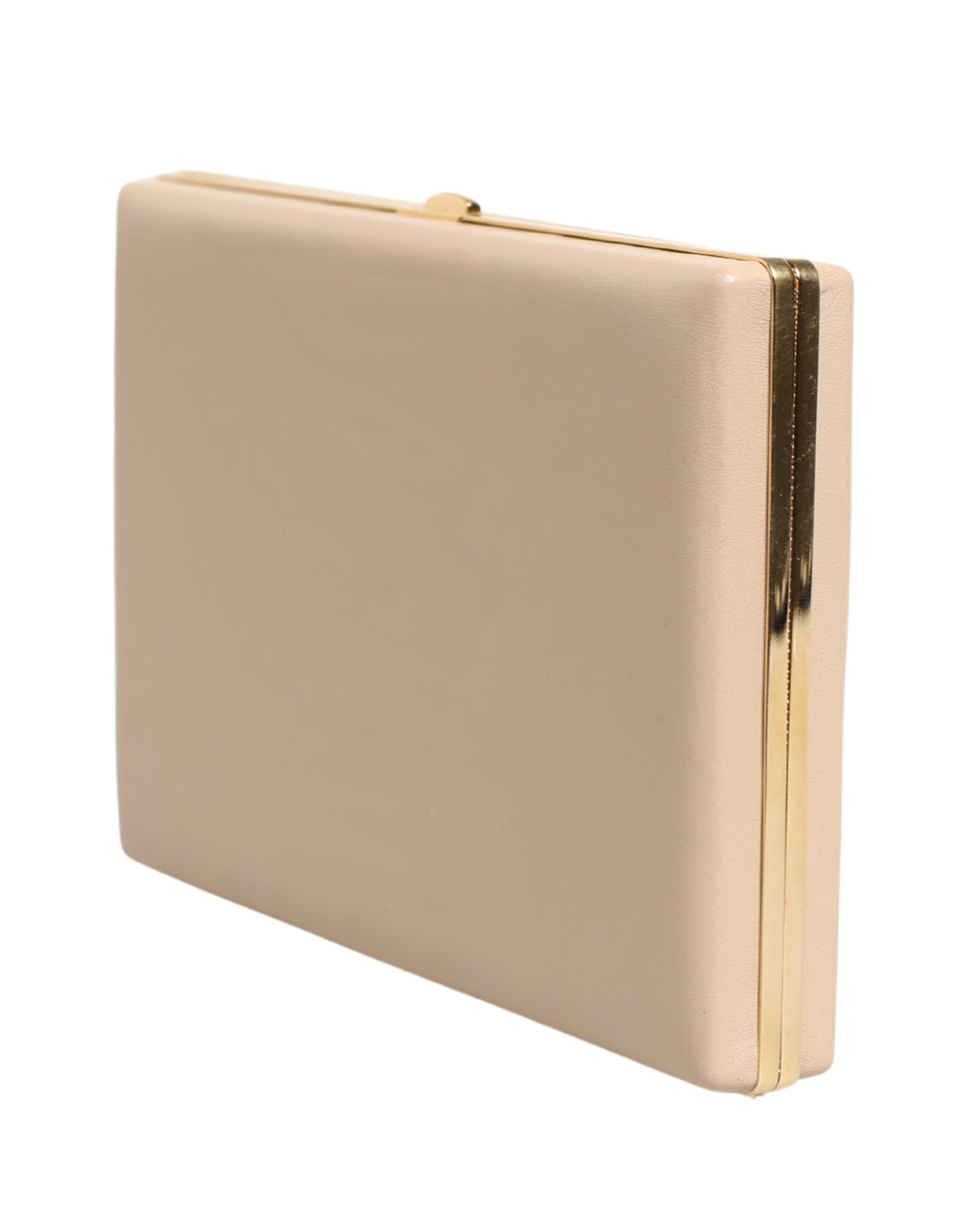 Sac clutch en cuir d'agneau beige Dolce & Gabbana pour femme, élégant sac de soirée à la main avec finition raffinée.