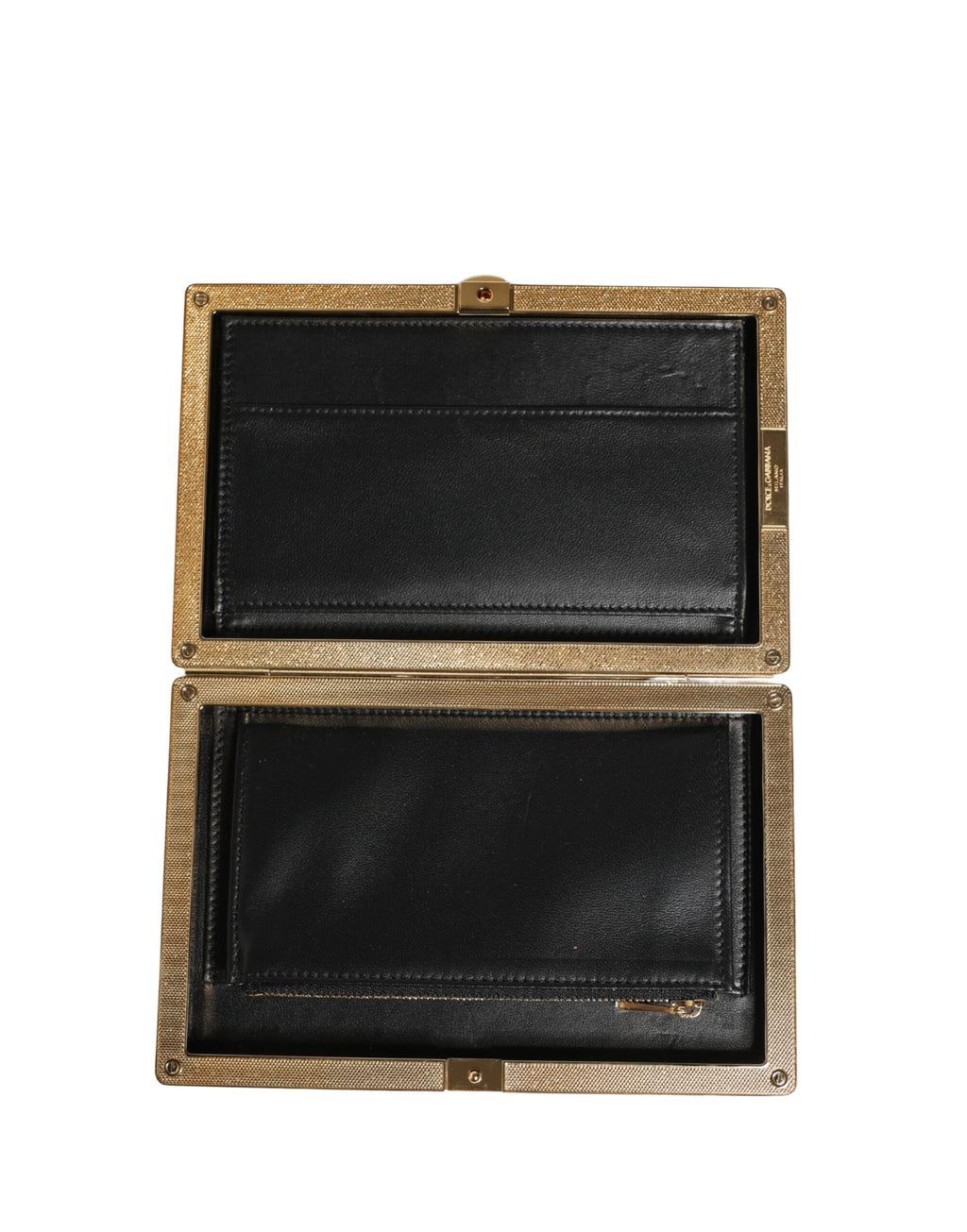 Sac clutch en cuir d'agneau beige Dolce & Gabbana, sac de soirée élégant pour femmes avec détails raffinés.