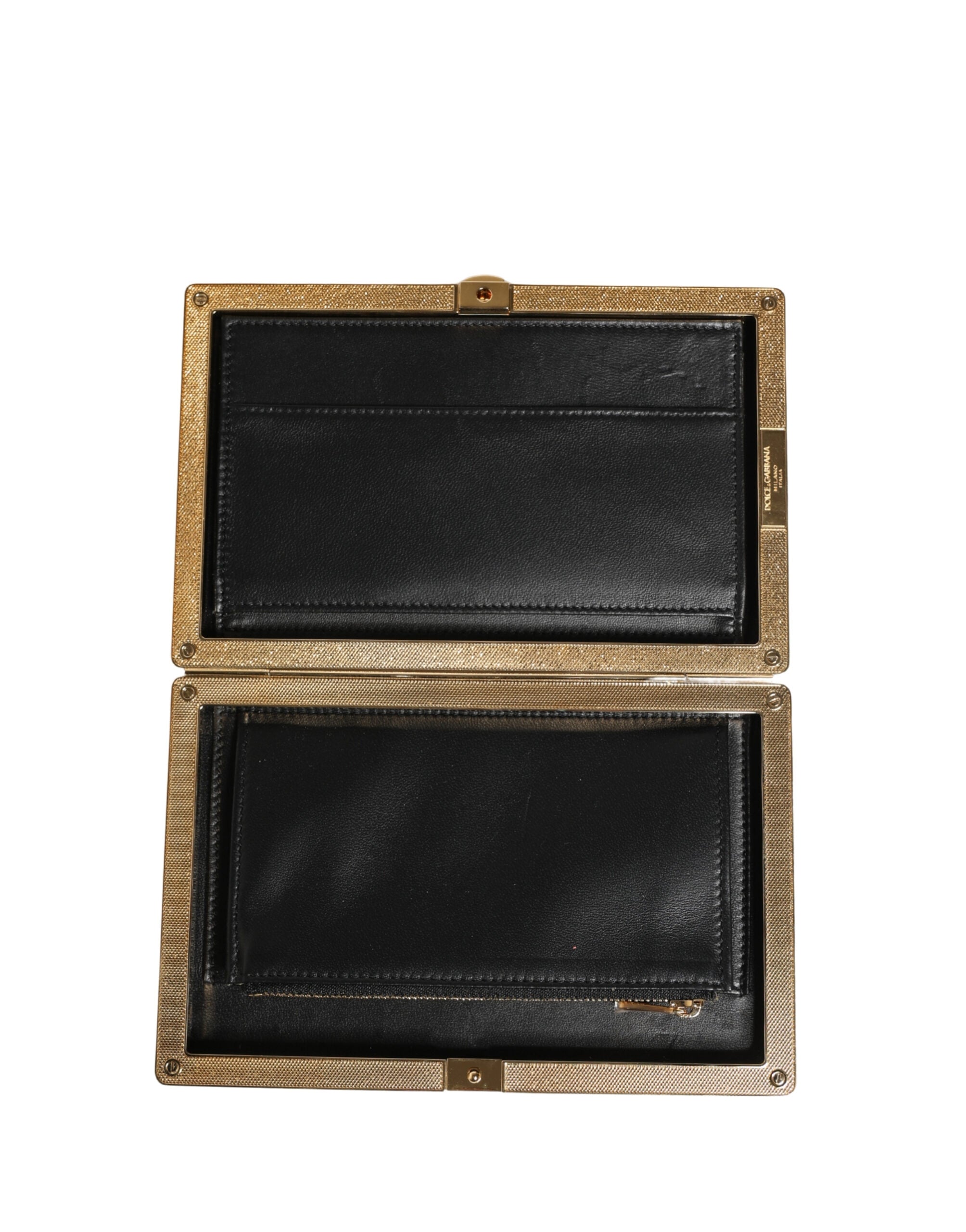 Sac clutch en cuir d'agneau beige Dolce & Gabbana, sac de soirée élégant pour femmes avec détails raffinés.
