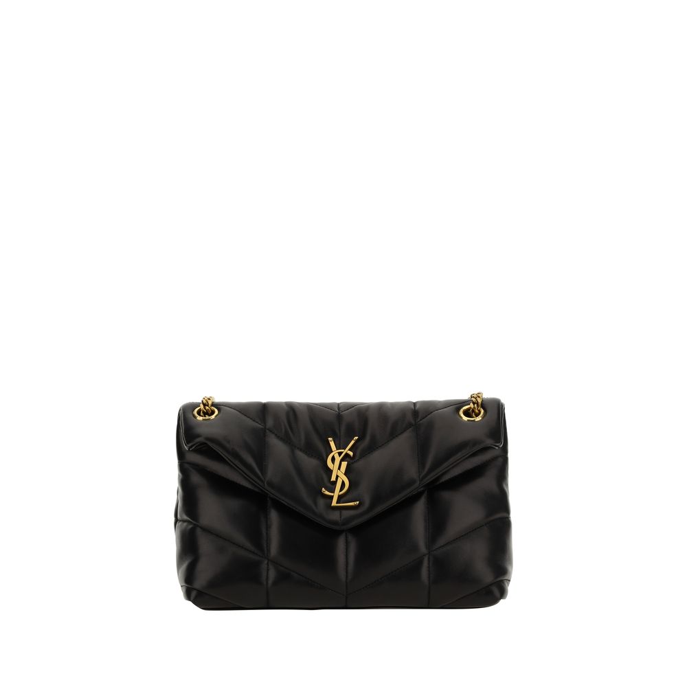 Saint Laurent Schultertasche aus schwarzem Lammleder