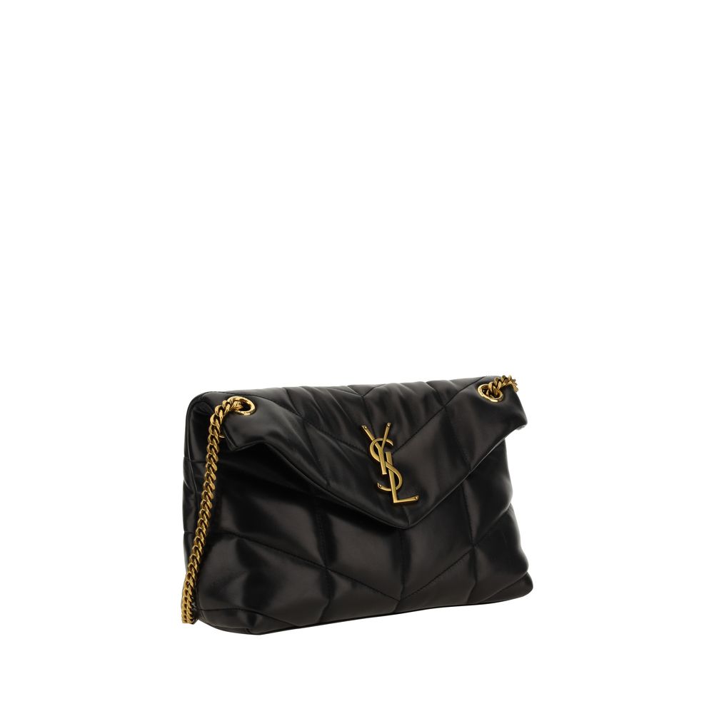 Saint Laurent Schultertasche aus schwarzem Lammleder
