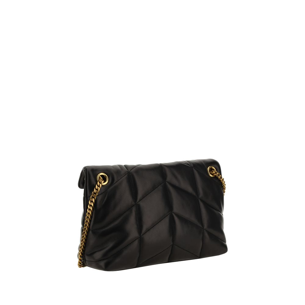Saint Laurent Schultertasche aus schwarzem Lammleder