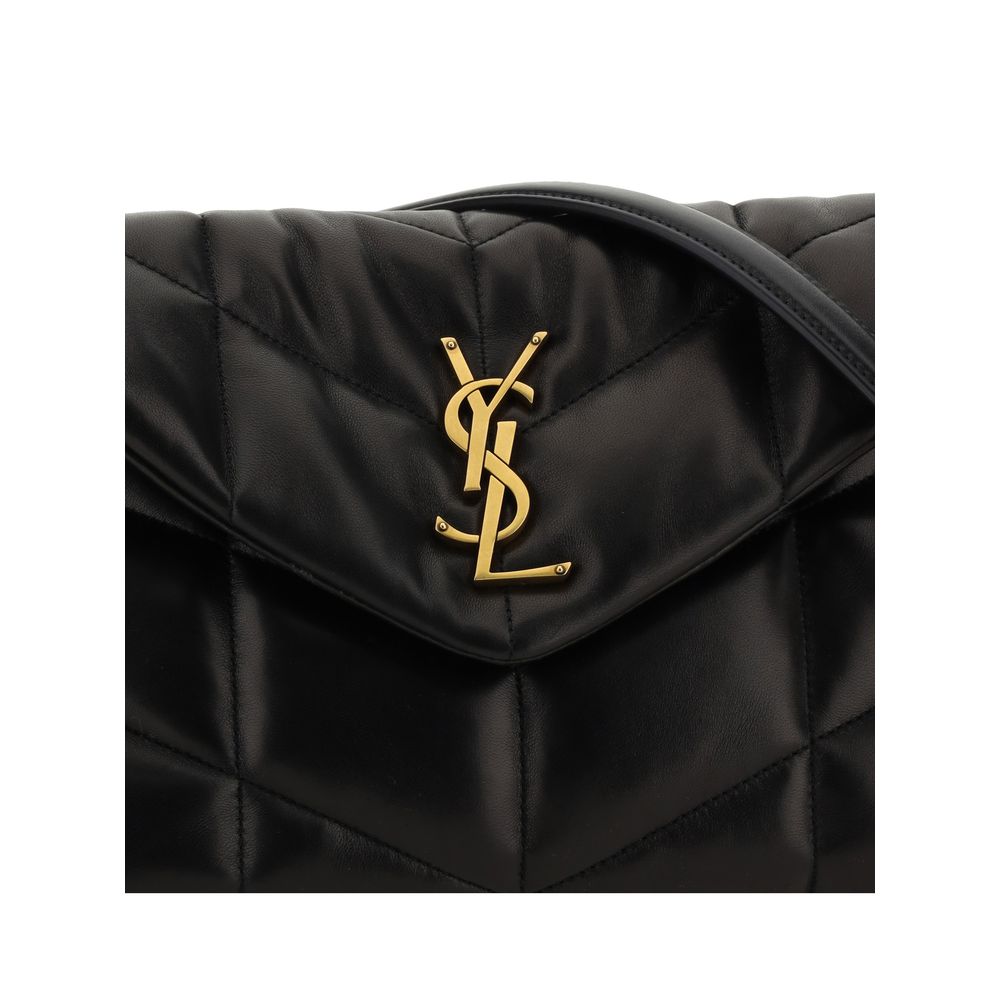 Saint Laurent Schultertasche aus schwarzem Lammleder