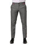 Pantalon slim en viscose gris pour homme de la marque Dolce & Gabbana, pantalon de costume élégant et ajusté.