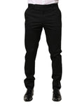 Pantalon homme Skinny noir en coton Dolce & Gabbana, style élégant avec coupe ajustée et détails modernes visible sur l’image.
