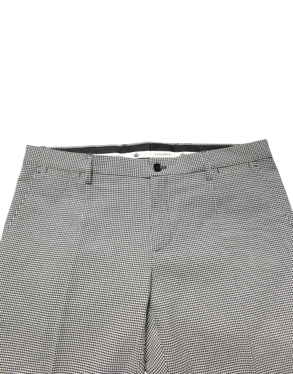 Pantalon slim en coton gris de costume formel de Dolce & Gabbana, coupe ajustée et élégante pour femme.