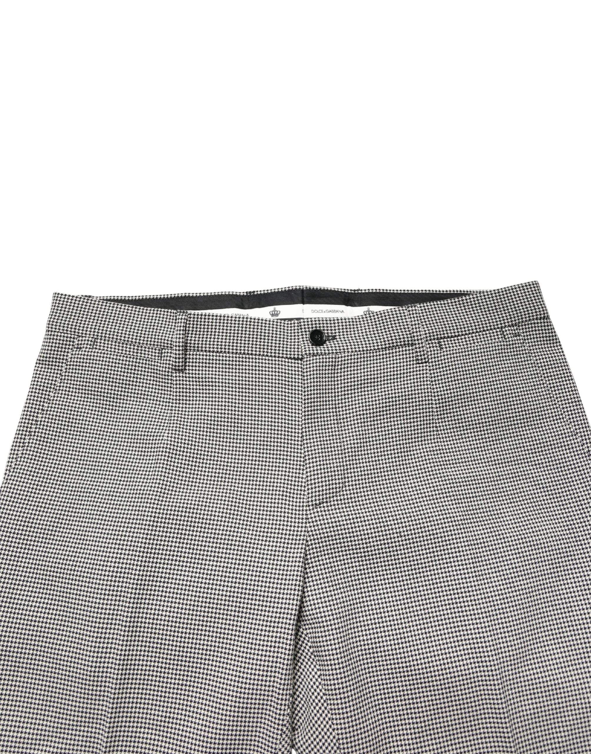 Pantalon slim en coton gris de costume formel de Dolce & Gabbana, coupe ajustée et élégante pour femme.