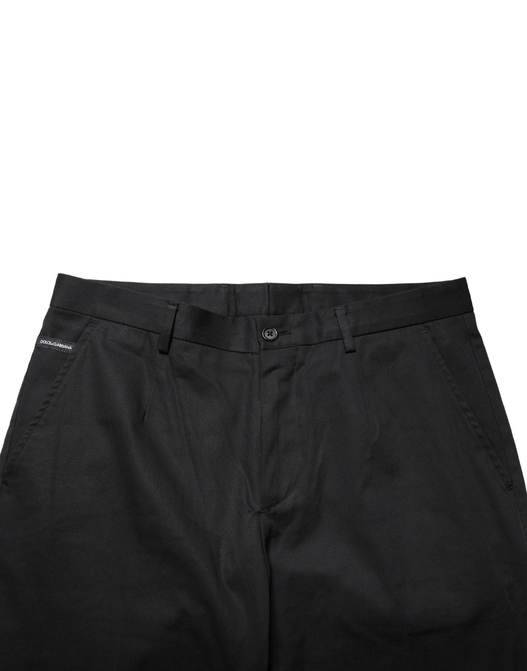 Pantalon skinny noir en coton de Dolce & Gabbana, pantalon formel avec coupe ajustée et style élégant.