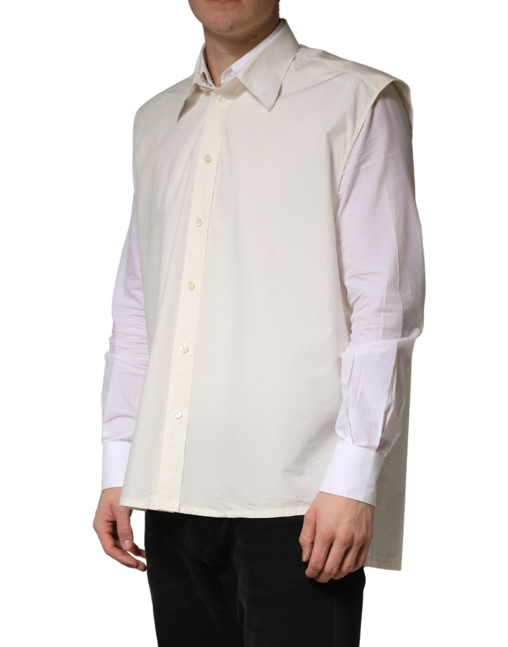 Chemise blanche formelle pour homme Dolce & Gabbana Martini en coton, élégante et sophistiquée.