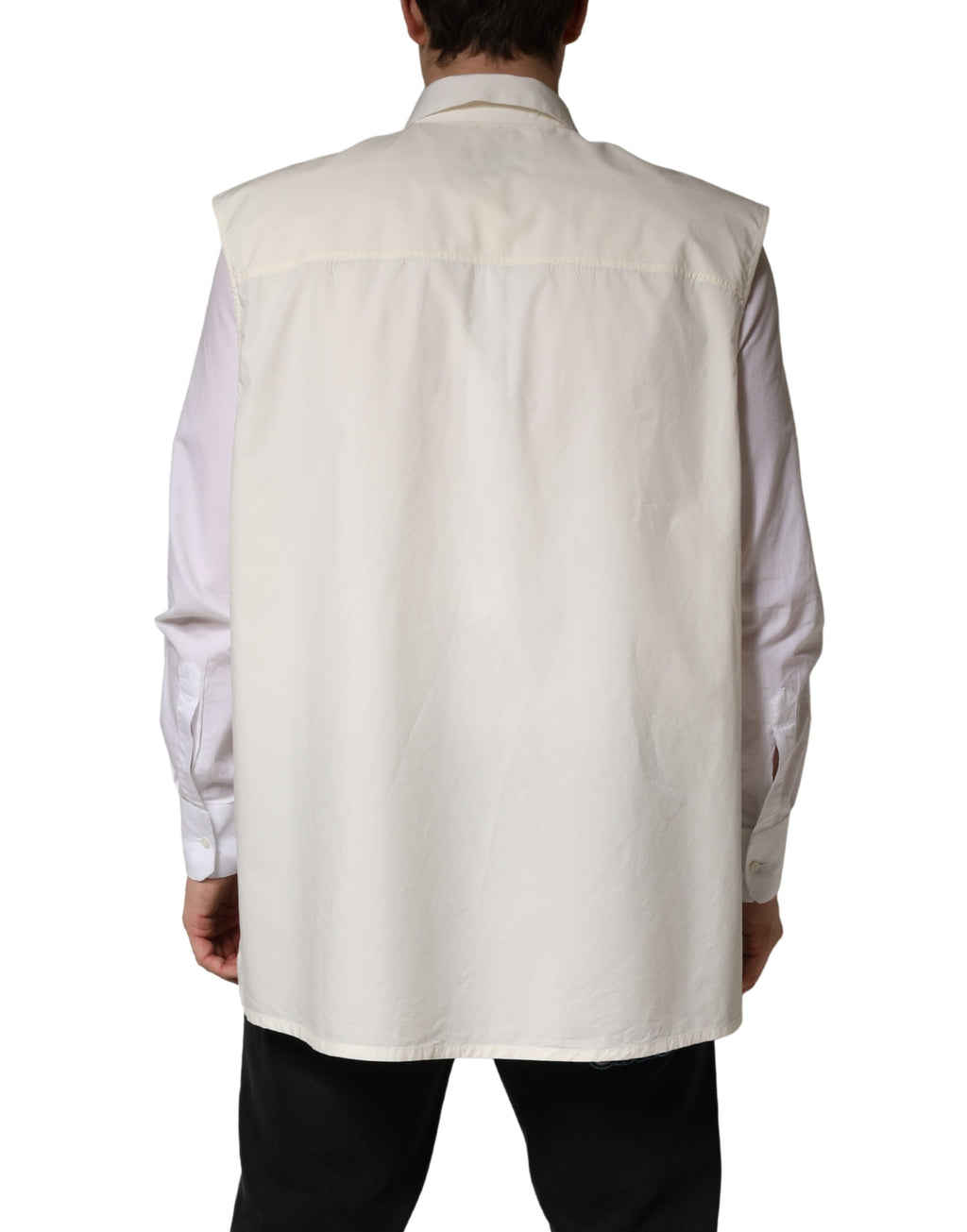 Chemise blanche formelle pour homme Dolce & Gabbana MARTINI en coton, élégante et classique, avec col et boutons visibles.