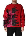 Sweatshirt homme Dolce & Gabbana à col ras du cou rouge avec motif graphique, sweat-shirt en tissu confortable.