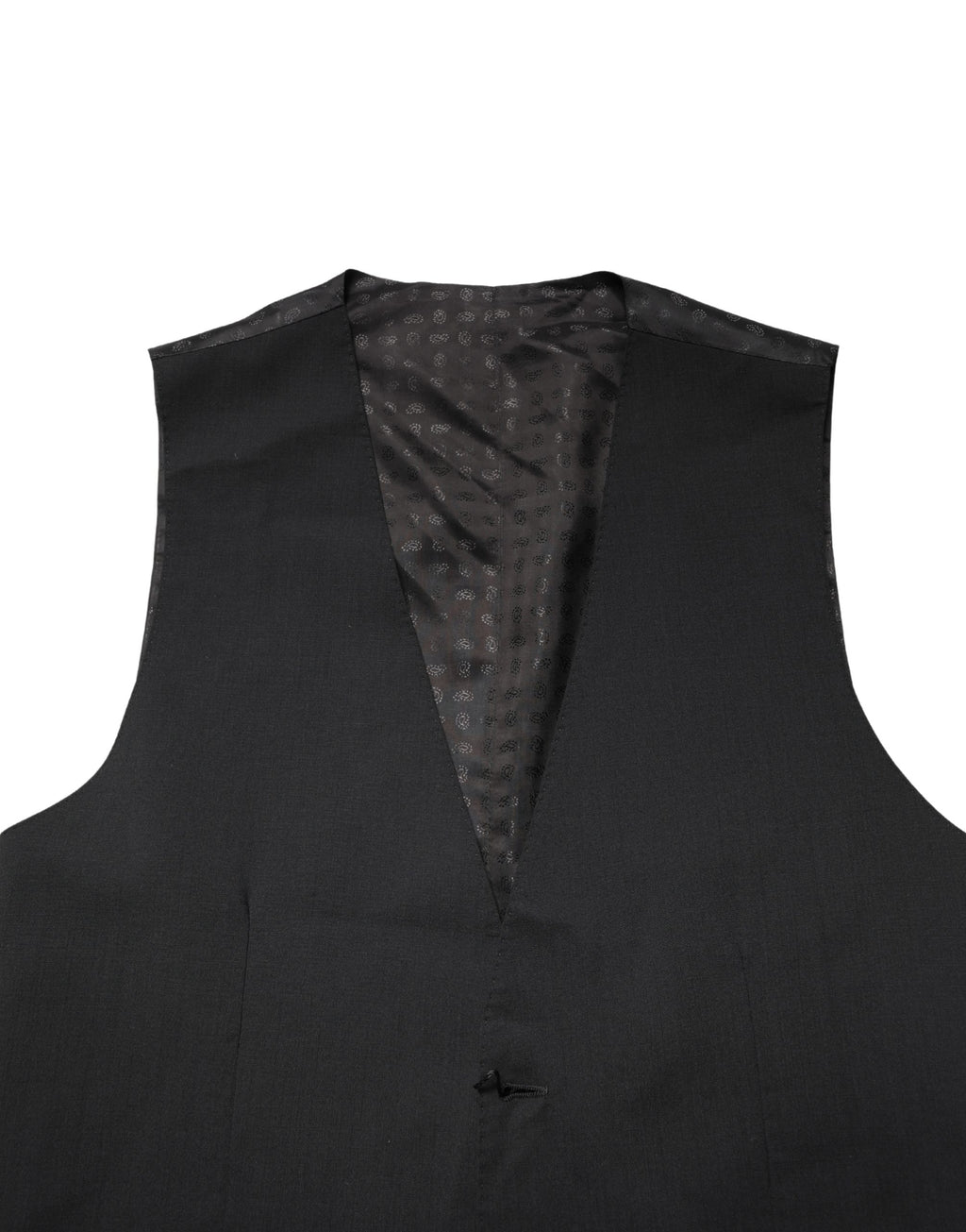 Gilet formel en laine noire de Dolce & Gabbana pour homme, pièce élégante et sophistiquée.