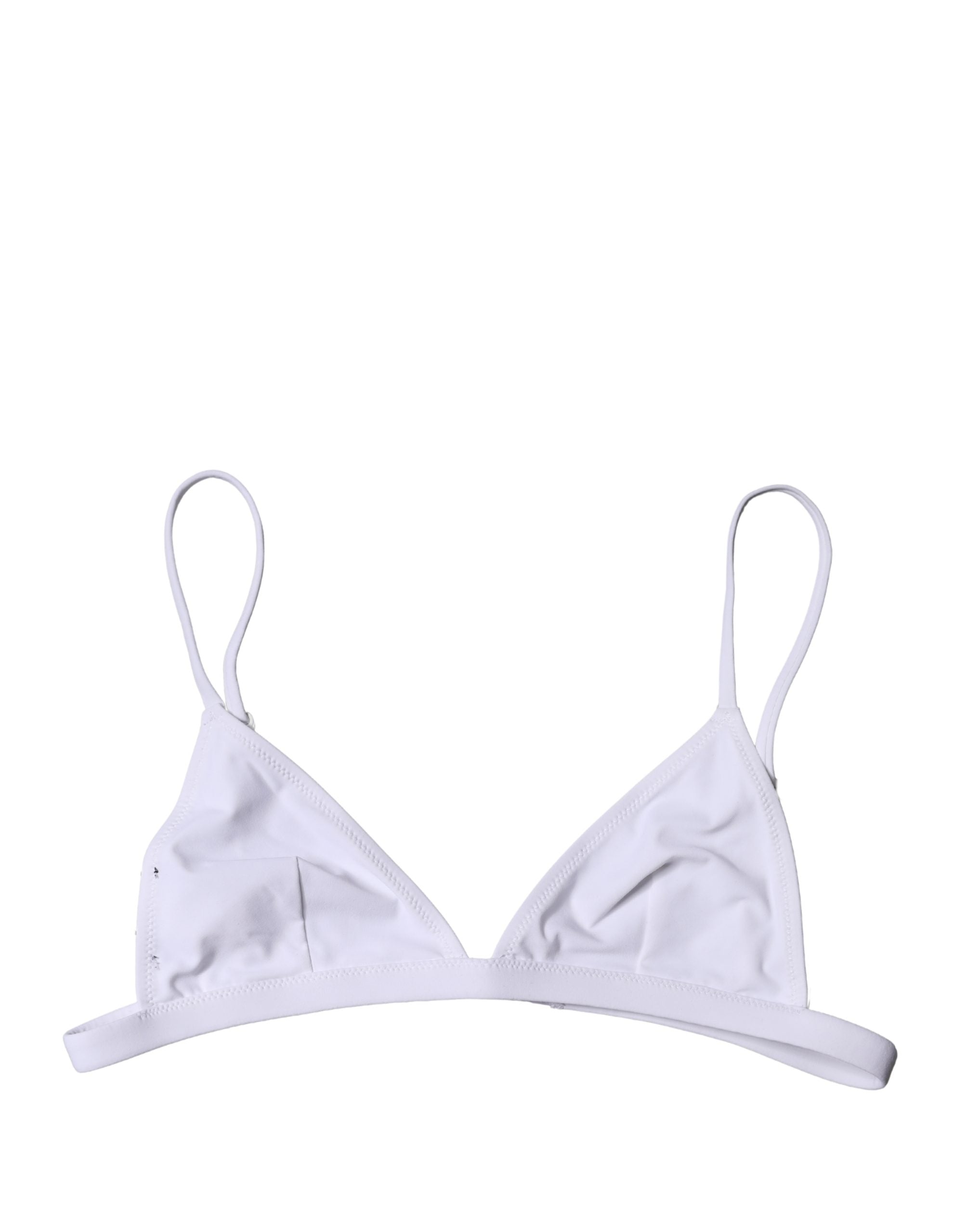 Maillot de bain triangle blanc en nylon de Dolce & Gabbana, vêtement de plage élégant et confortable pour femmes.