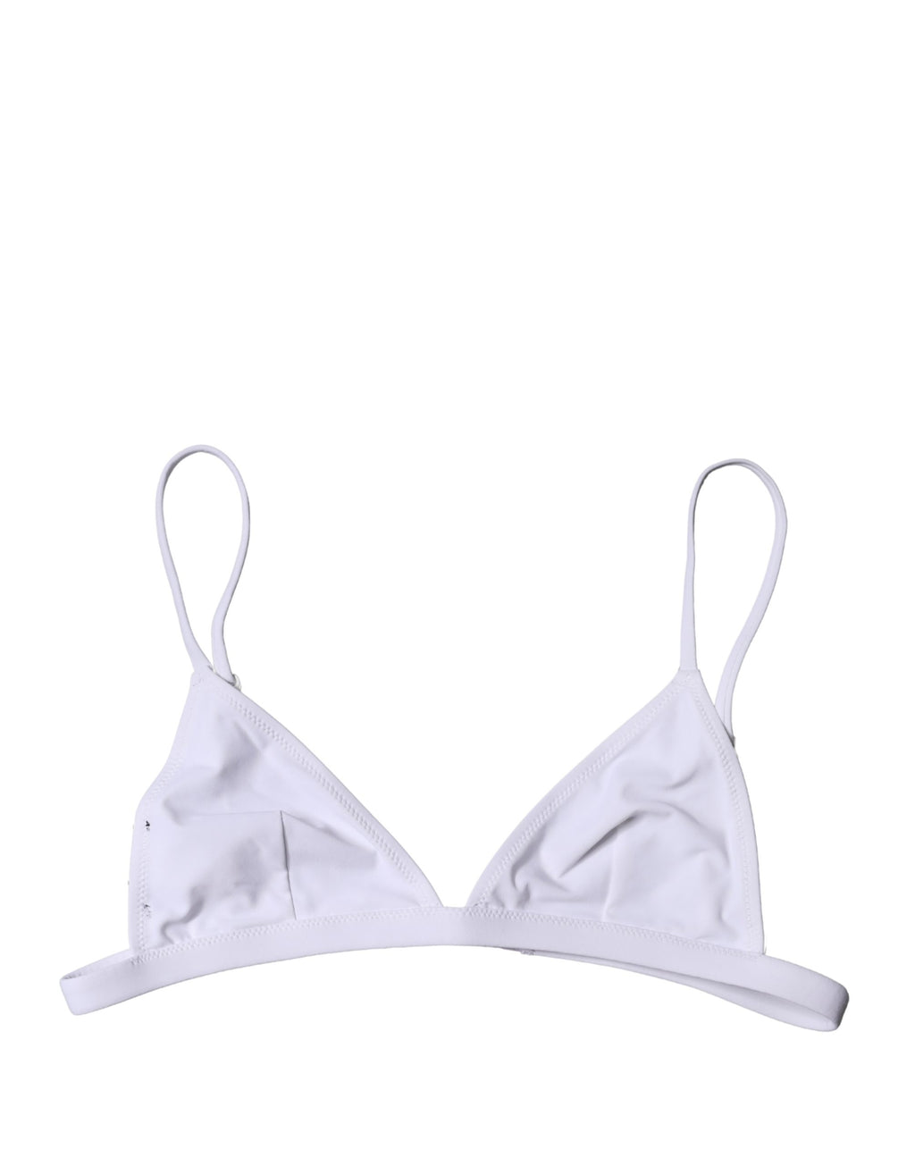 Maillot de bain bikini triangle en nylon blanc de Dolce & Gabbana, parfait pour la plage et la baignade.