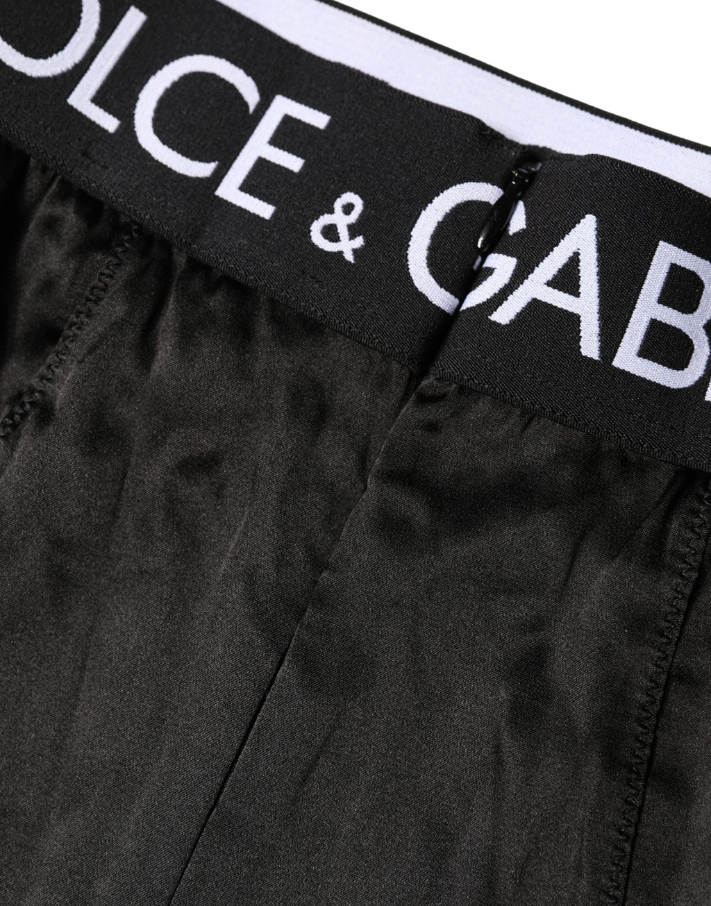 Culotte gainante Dolce & Gabbana noire à logo, taille haute, sous-vêtements en coton avec bande élastique.