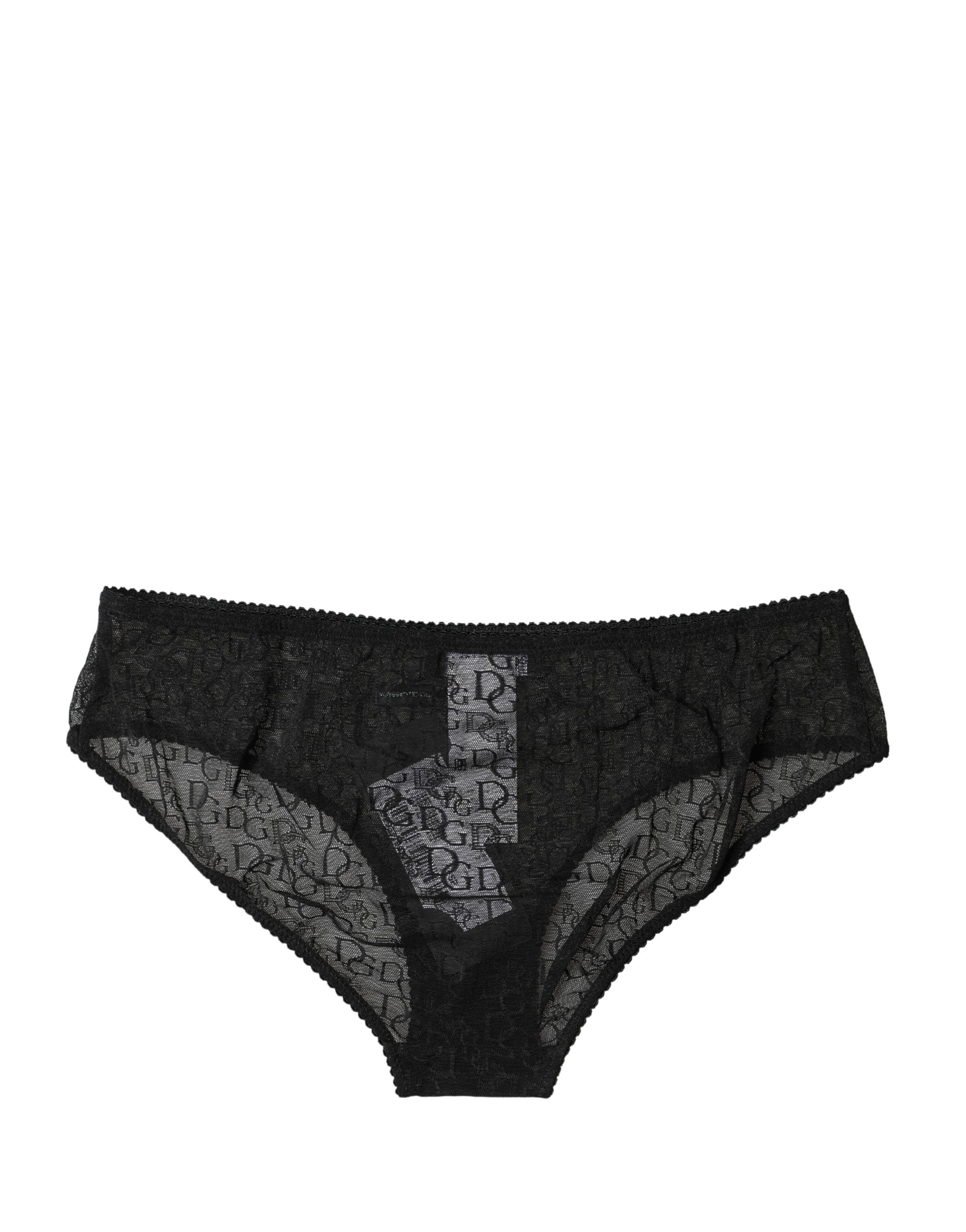 Culotte noire en nylon extensible de taille moyenne de la marque Dolce & Gabbana, confortable et élégante pour un style discret