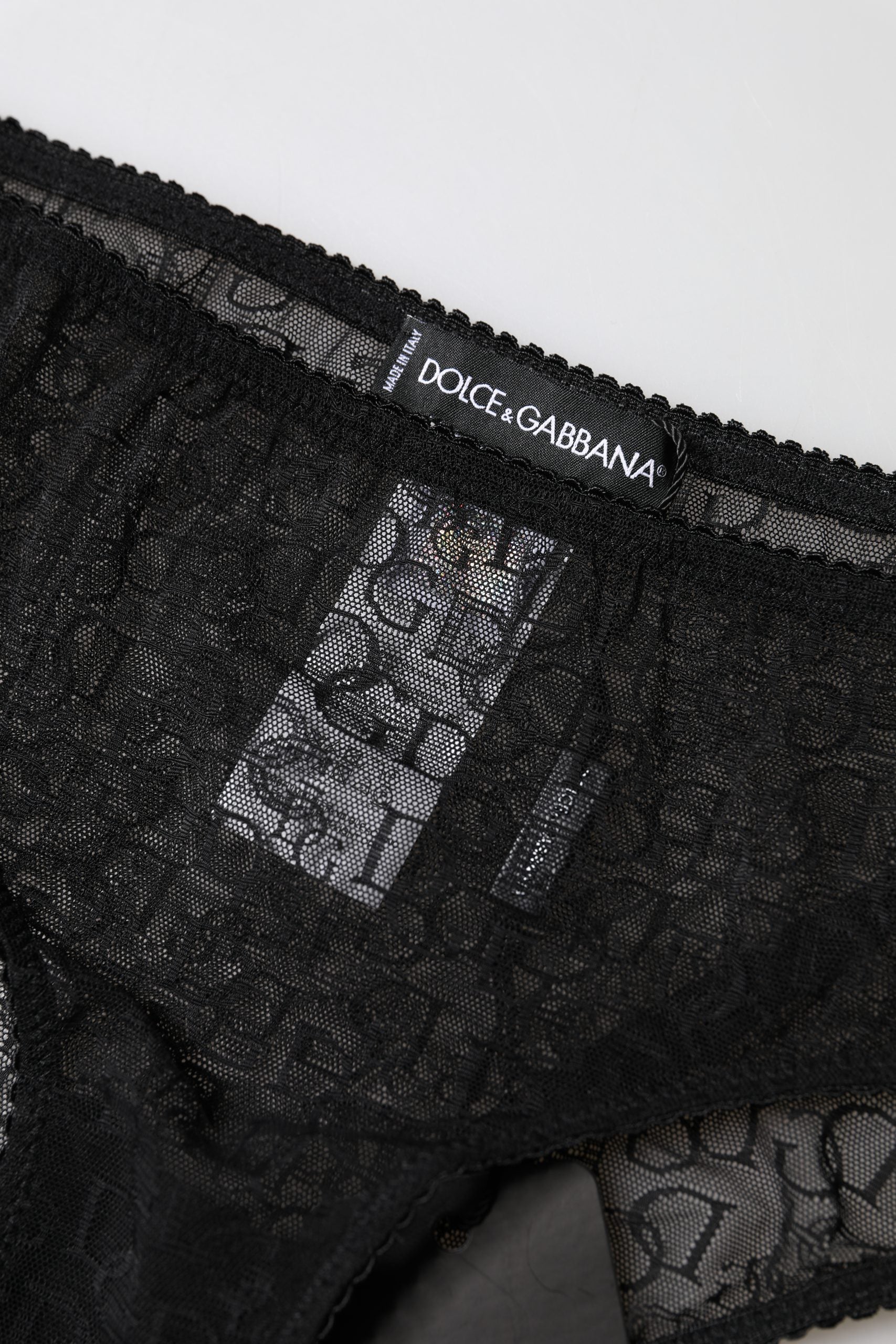 Sous-vêtements Dolce & Gabbana en nylon noir extensible taille mi-hauteur, confort et style élégant pour homme.