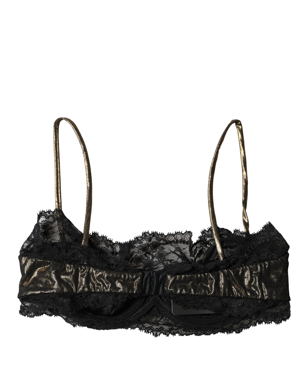 Soutien-gorge balconnet en soie noire de Dolce & Gabbana, sous-vêtements avec armatures, élégant et confortable.