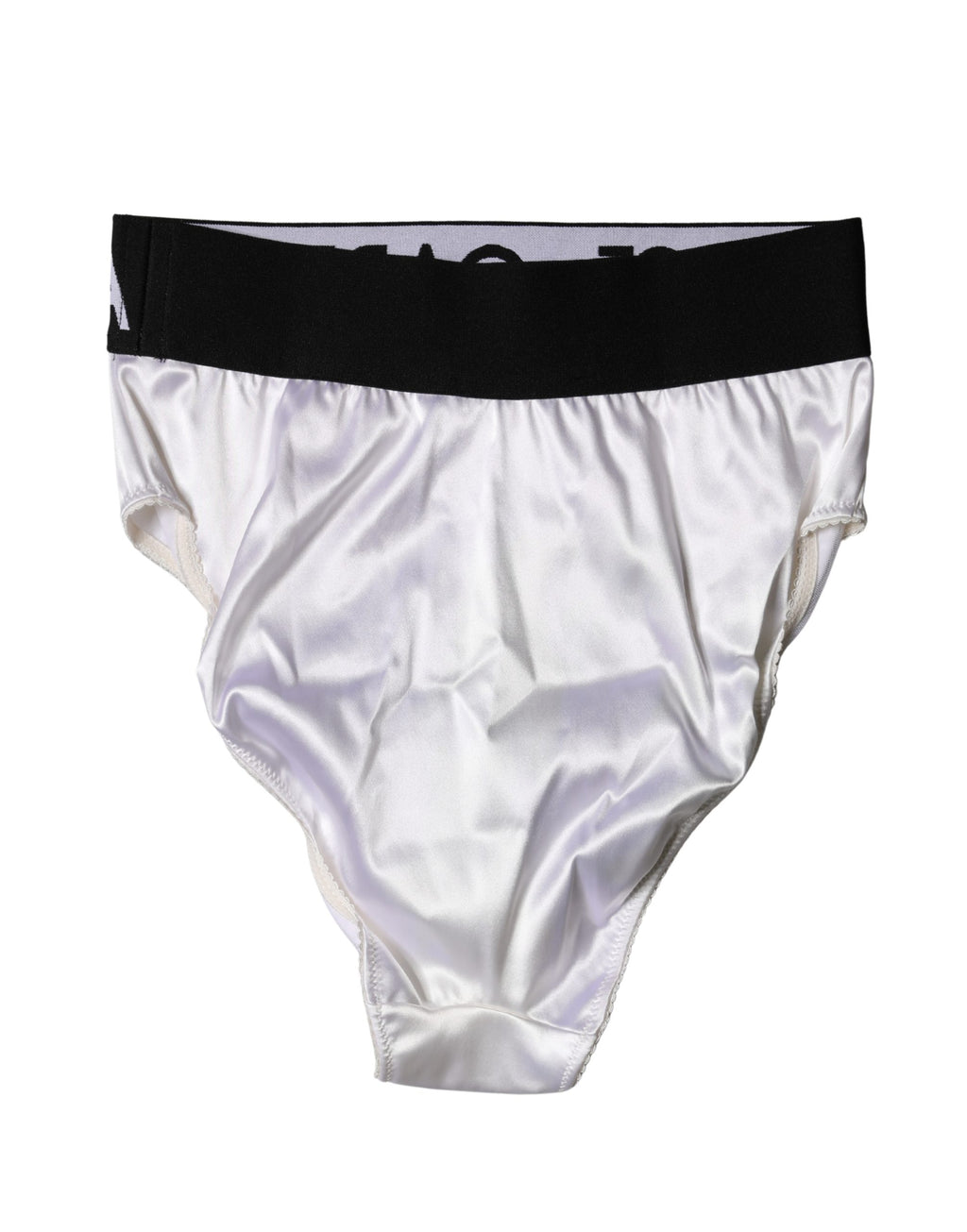 Culotte blanche Dolce & Gabbana logo, haute taille, sous-vêtements féminins en coton avec logo visible.