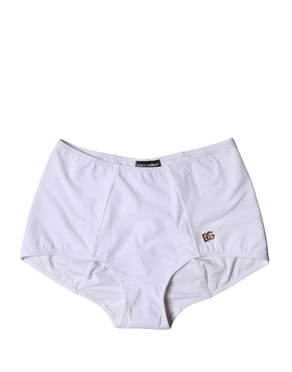 Culotte haute Dolce & Gabbana blanche avec logo, sous-vêtements gainants et élégant, en tissu doux et confortable.