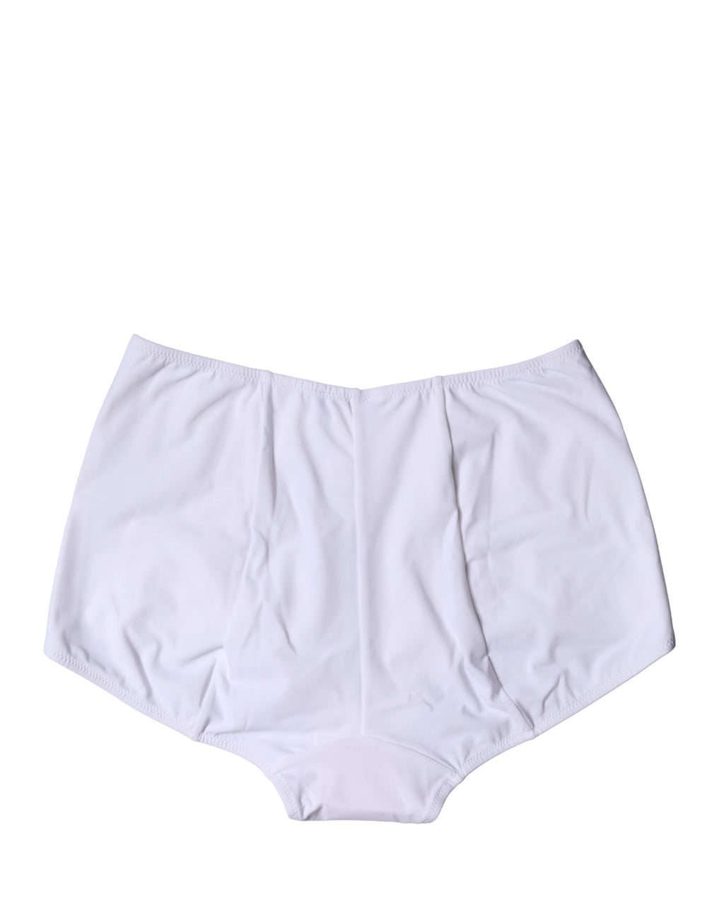 Culotte blanche Dolce & Gabbana, porte-jarretelles haute taille avec logo, sous-vêtements élégants et raffinés.