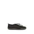 Chaussures de sport Prada en tissu noir, baskets athlétiques élégantes avec semelle blanche, pour un style sportif et sophistiqué.