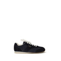 Chaussures Prada Bos Taurus en cuir de veau bleu, baskets athlétiques élégantes avec design moderne et détails sophistiqués.