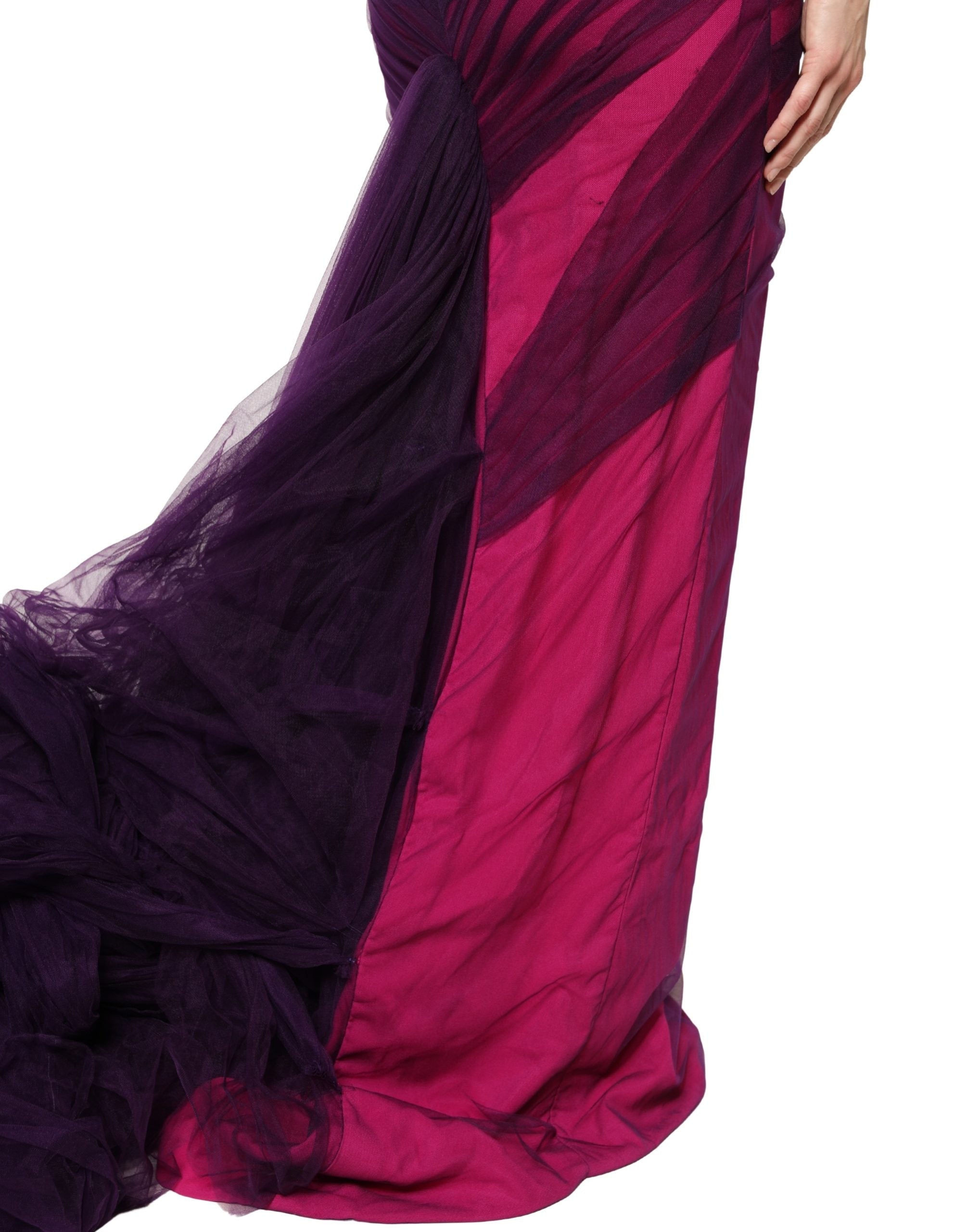 Robe sirène sans bretelles Dolce & Gabbana rose et noire, robe moulante élégante et chic pour femme.