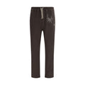Pantalon de sport en coton marron Moncler x Rick Owens, style athlétique avec logo visible et coupe décontractée.