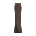 Jupe longue en coton marron Moncler x Rick Owens, mode élégante avec design moderne et détails sophistiqués.