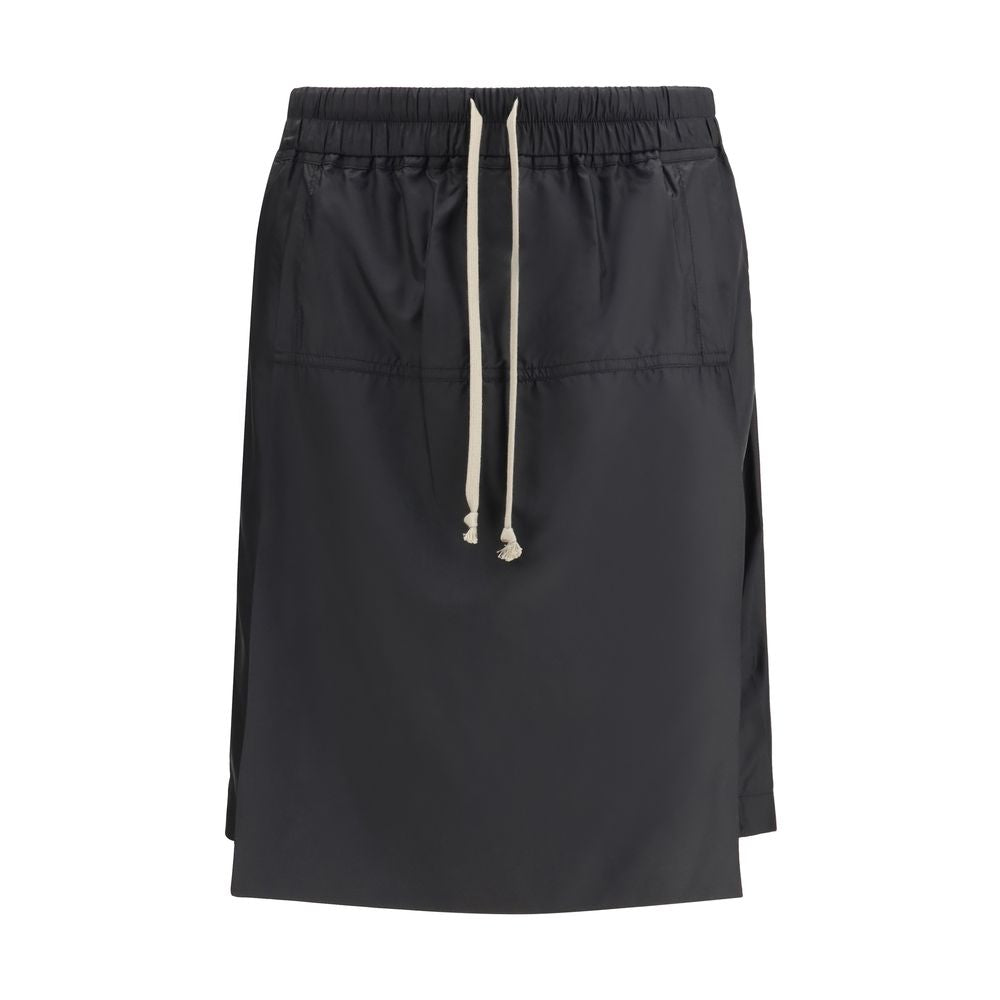 Shorts bermuda en polyester noir Moncler x Rick Owens, style décontracté avec logo visible, pour homme.