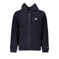 Sweat à capuche en coton bleu pour homme de Tommy Hilfiger, vêtement décontracté avec logo sur la poitrine.