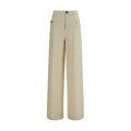 Pantalon beige en coton de Gucci pour homme, style élégant et confortable, avec coupe classique et détails raffinés.