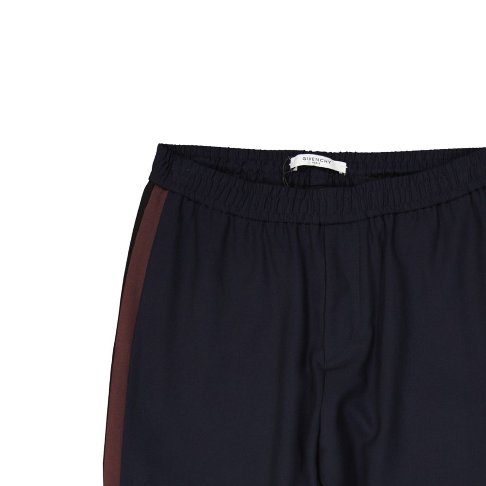 Pantalon décontracté en laine bleue Givenchy, coupe élégante et tissu doux, parfait pour un style casual sophistiqué.