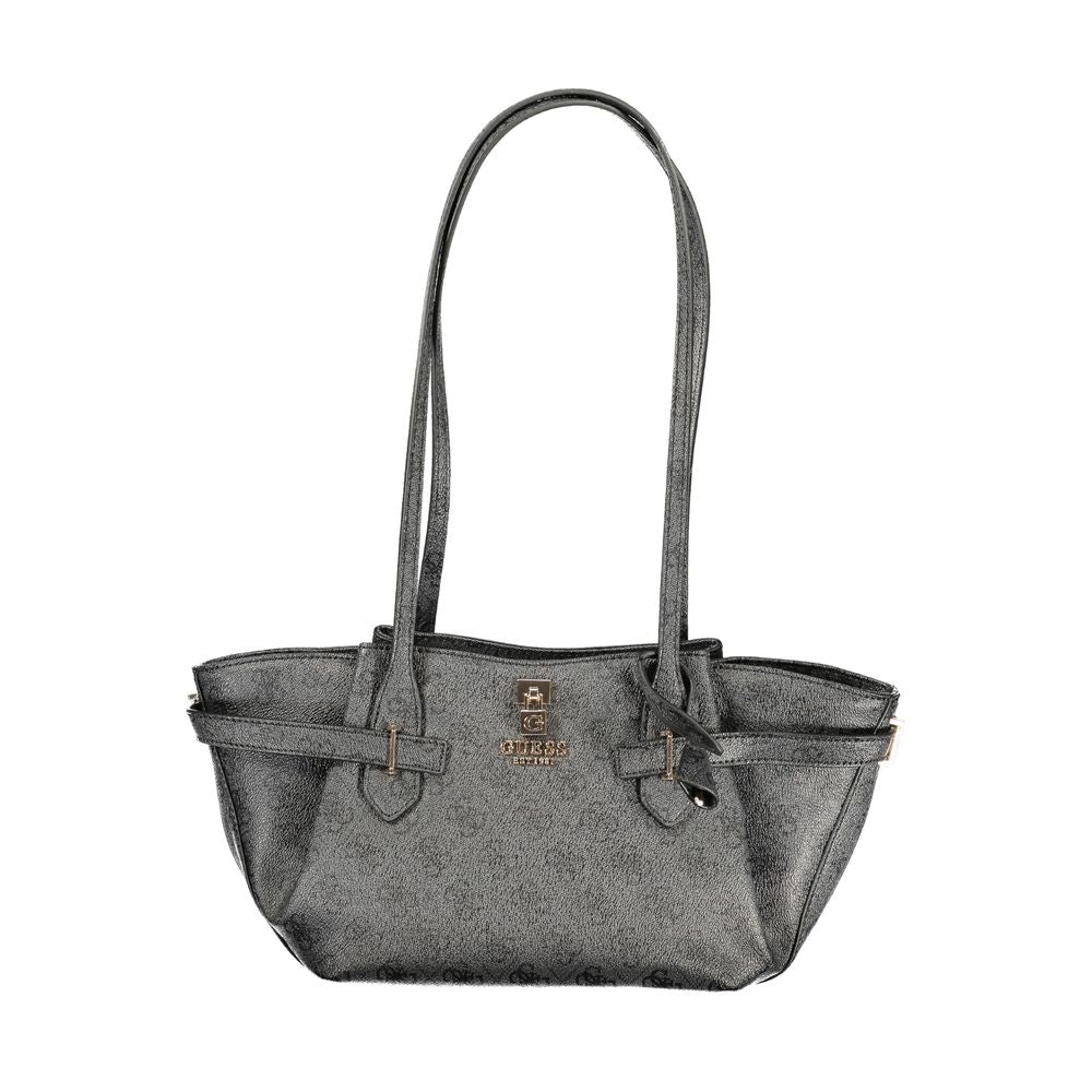 Sac à main Guess Jeans en polyuréthane noir pour femmes, design élégant et moderne avec détails sophistiqués.