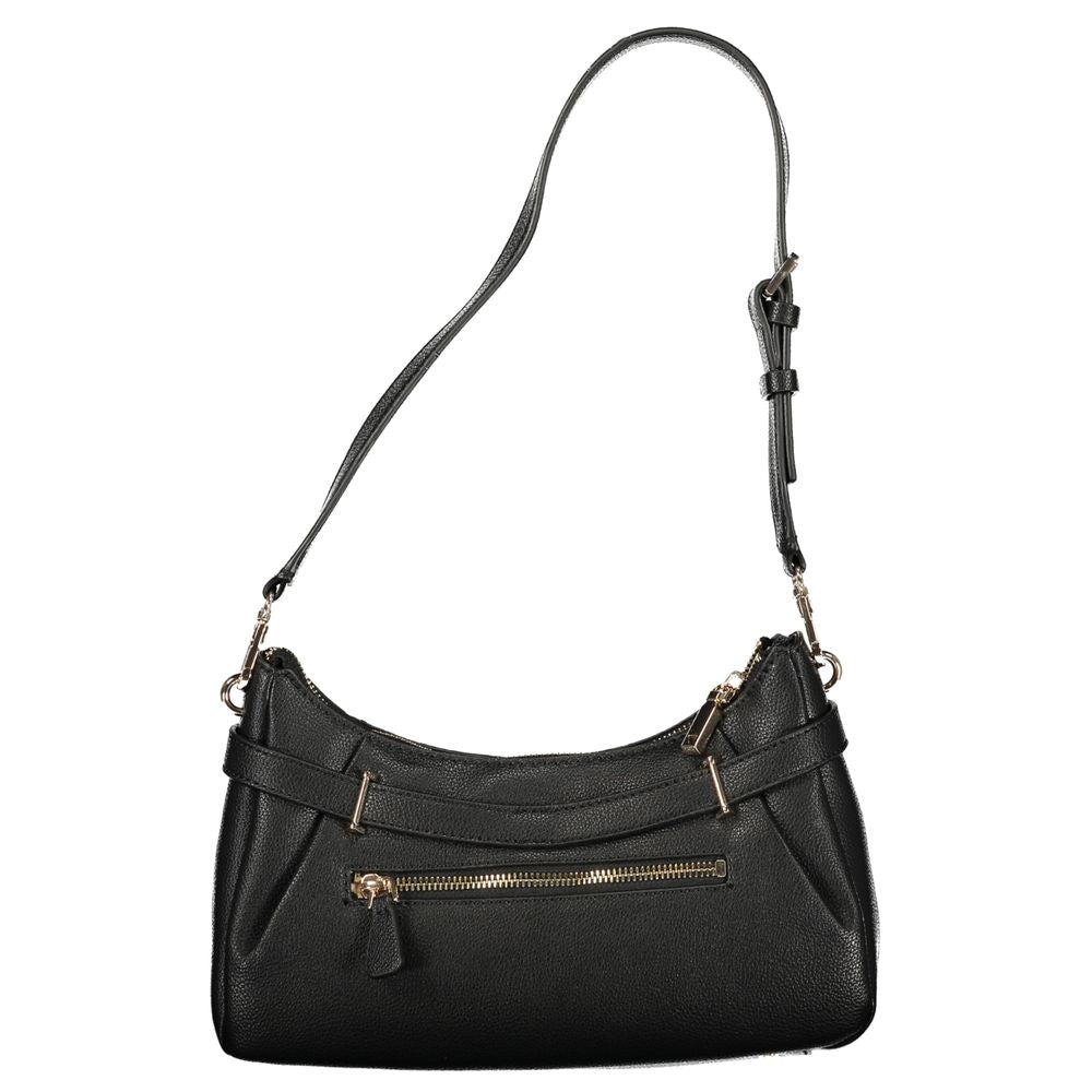 Sac à main Guess Jeans en polyuréthane noir pour femmes, élégant et tendance, avec détails modernes visible sur l'image.