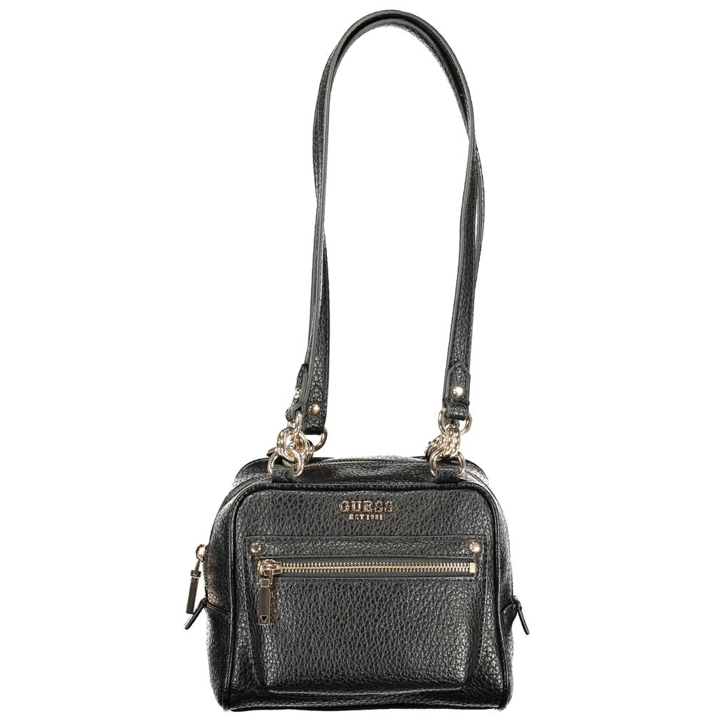 Sac à main Guess Jeans en polyuréthane noir pour femmes, design élégant et moderne, avec détails tendance.