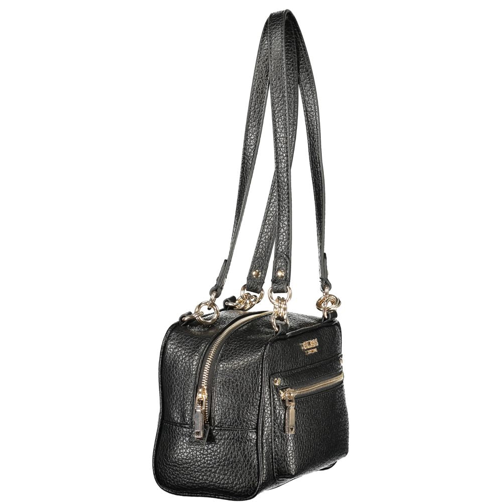 Sac à main Guess Jeans en polyuréthane noir pour femmes, sac en cuir synthétique élégant et moderne.