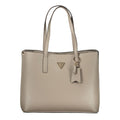 Sac à main Guess Jeans pour femmes en polyuréthane gris, style moderne et élégant avec détails tendance visible.