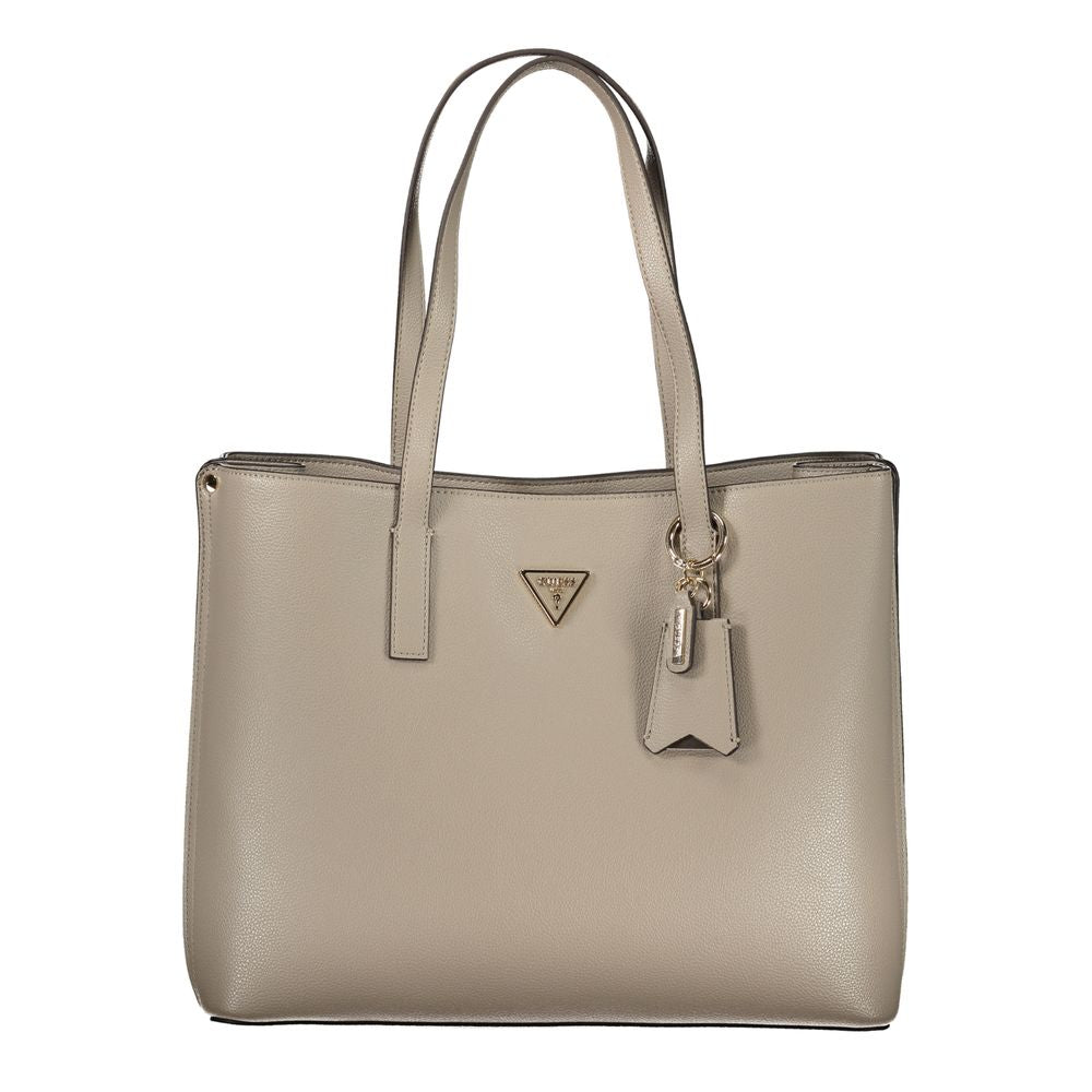 Sac à main Guess Jeans pour femmes en polyuréthane gris, style moderne et élégant avec détails tendance visible.
