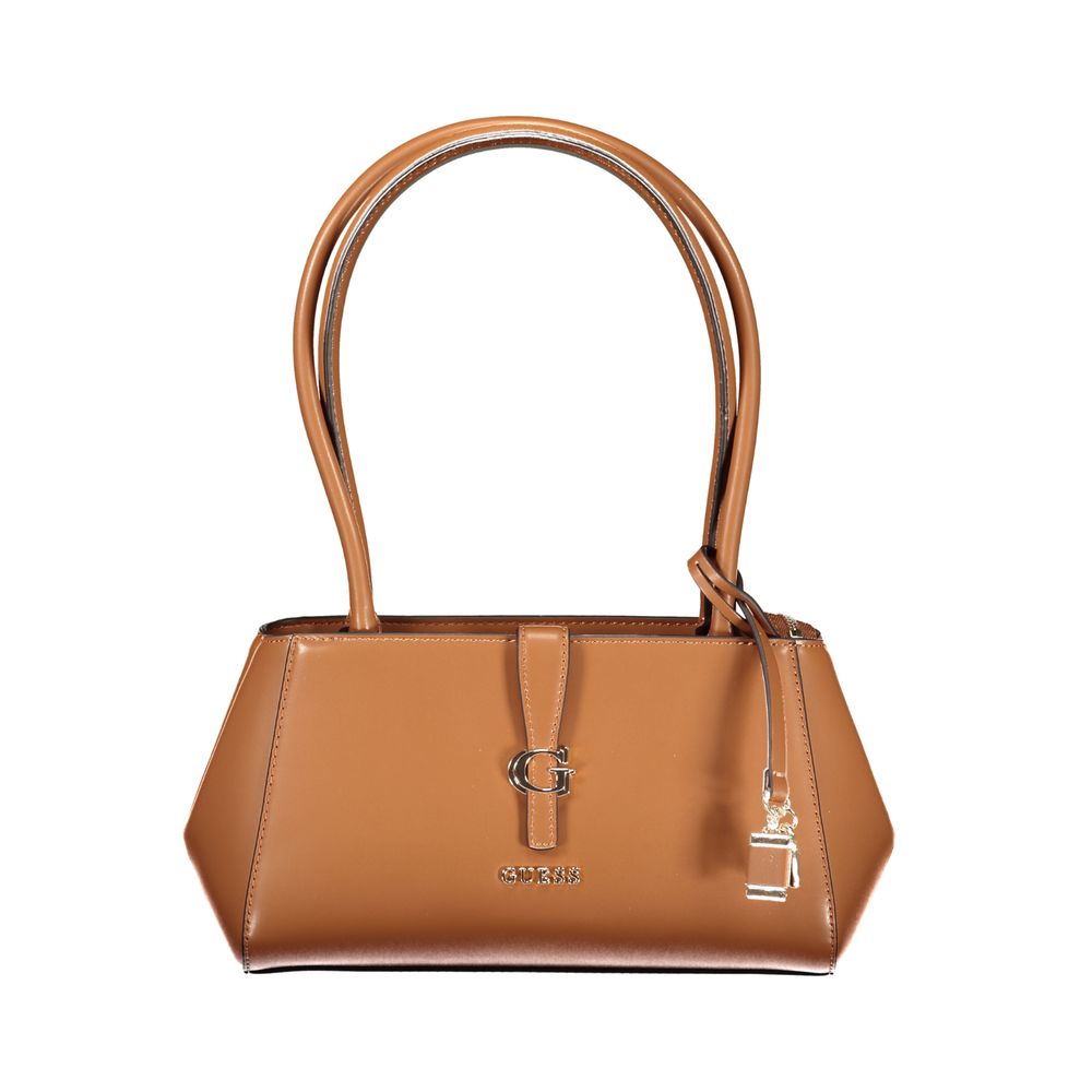 Sac à main Guess Jeans marron en polyuréthane pour femme, avec détails élégants et design moderne.