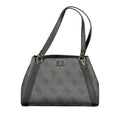 Sac à main noir en polyurethane Guess Jeans pour femmes, avec design élégant et détails modernes visible sur l'image.