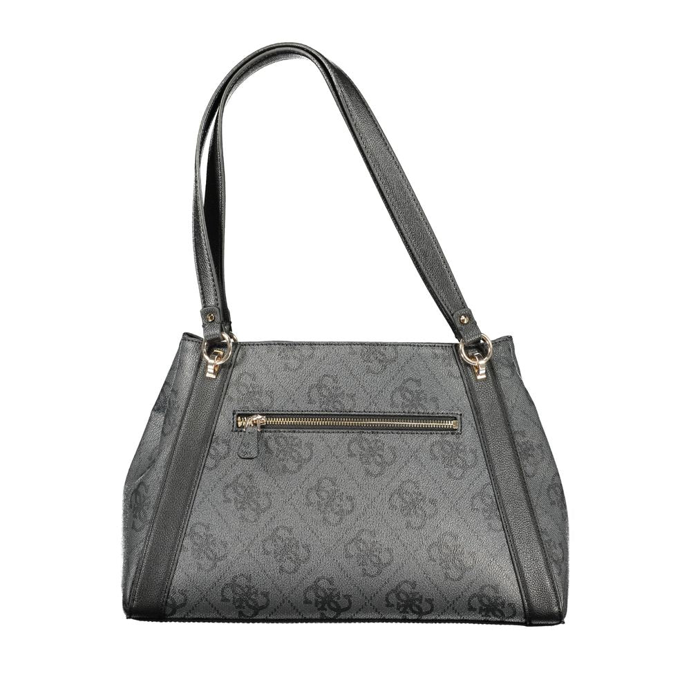 Sac à main Guess Jeans en polyuréthane noir pour femmes, avec détails élégants et design moderne.