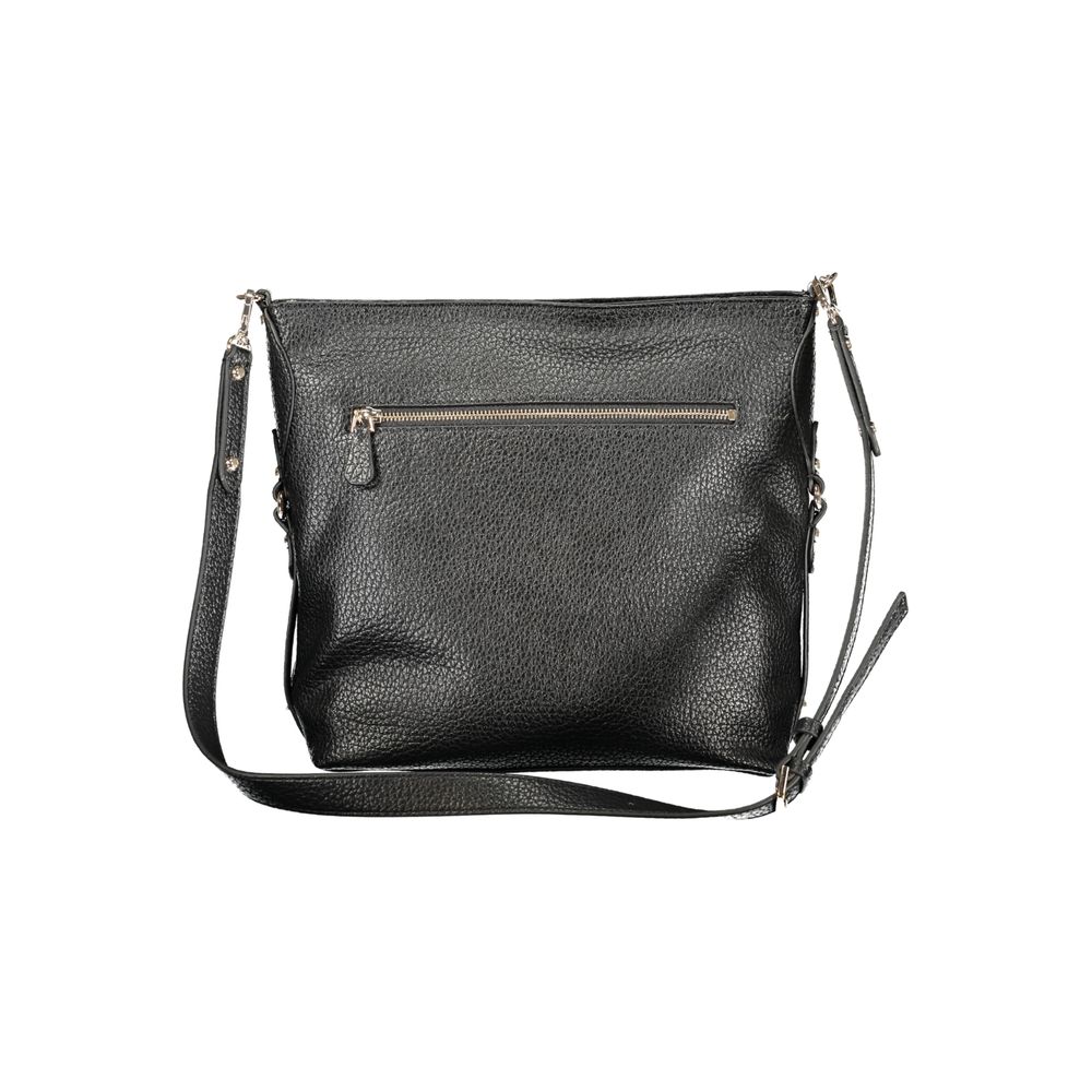 Sac à main Guess Jeans pour femme en polyuréthane noir, design élégant et pratique, avec détails modernes.